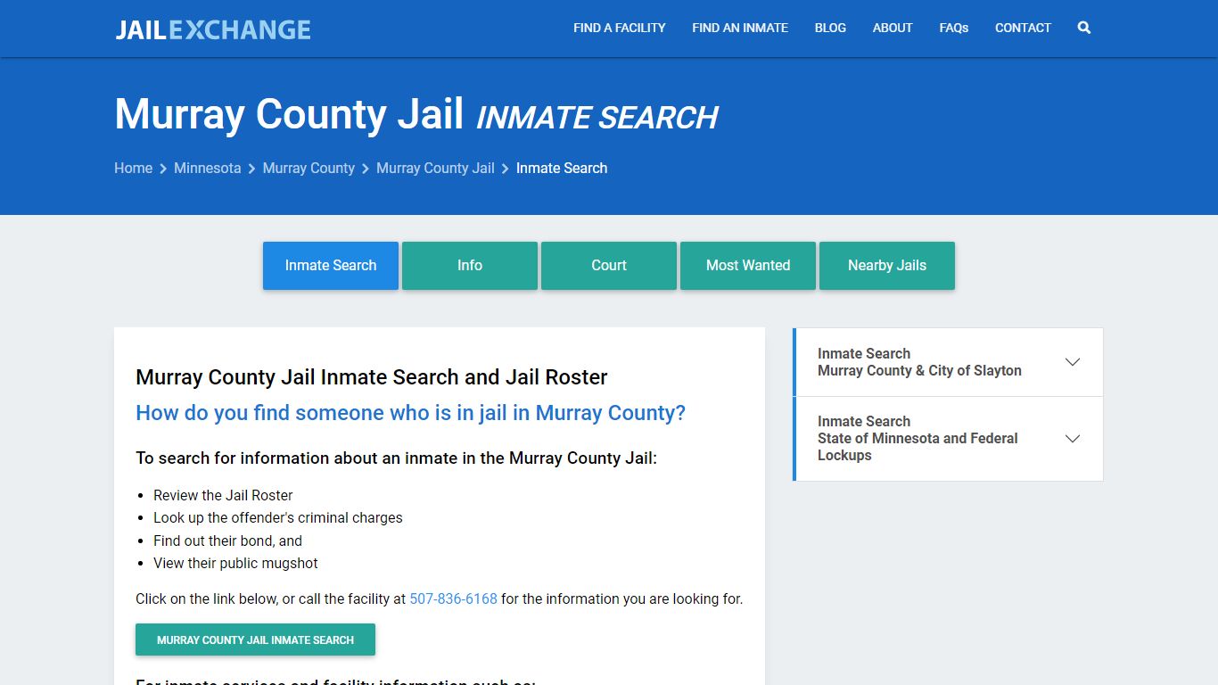 Inmate Search: Roster & Mugshots - Murray County Jail, MN